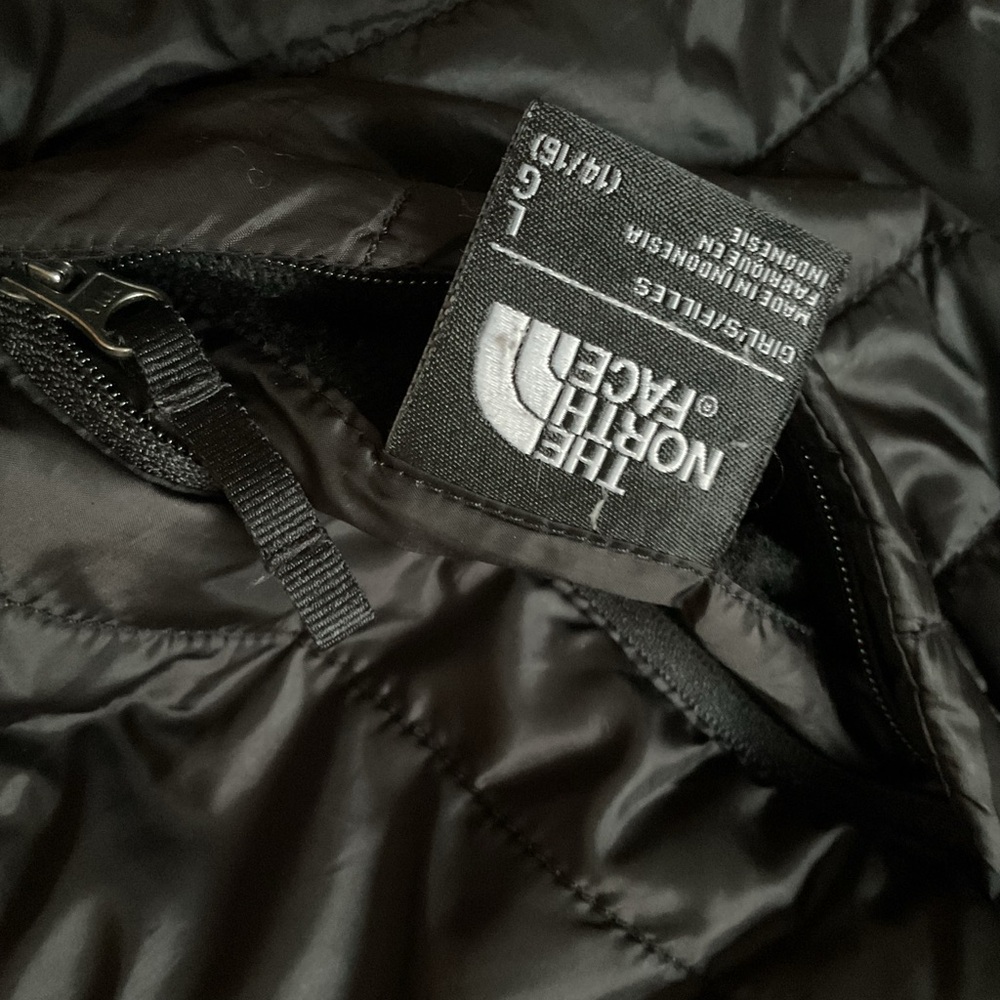 The North Face Quilted Black Reversible Jacket size girls large - Picture 9 of 10